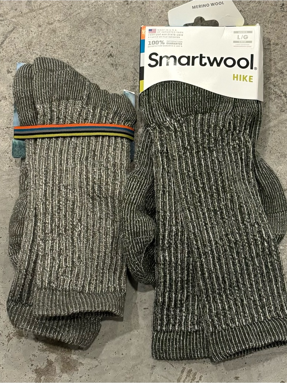 2 pairs - Smartwool Hike Crew Socks - forest green